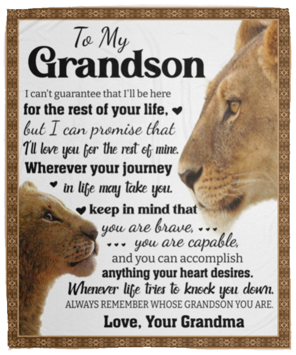 To My Grandson Love Grandma Blanket