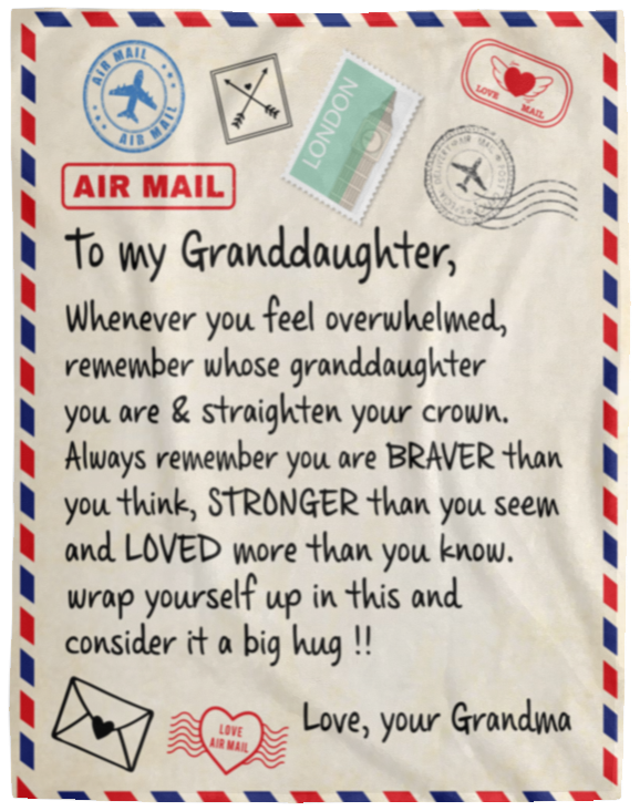 To My Granddaughter Love, Your Grandma Blanket