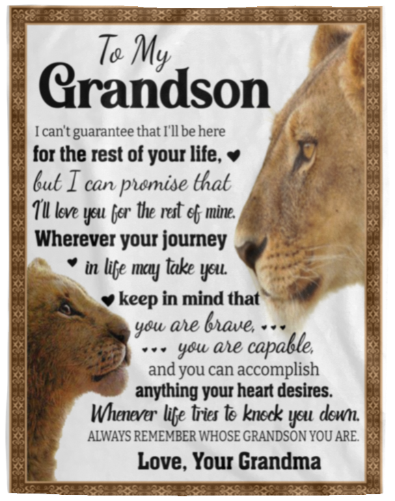 To My Grandson Love Grandma Blanket