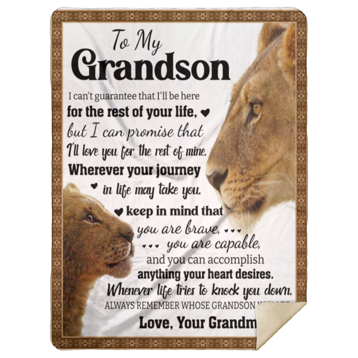 To My Grandson Love Grandma Blanket