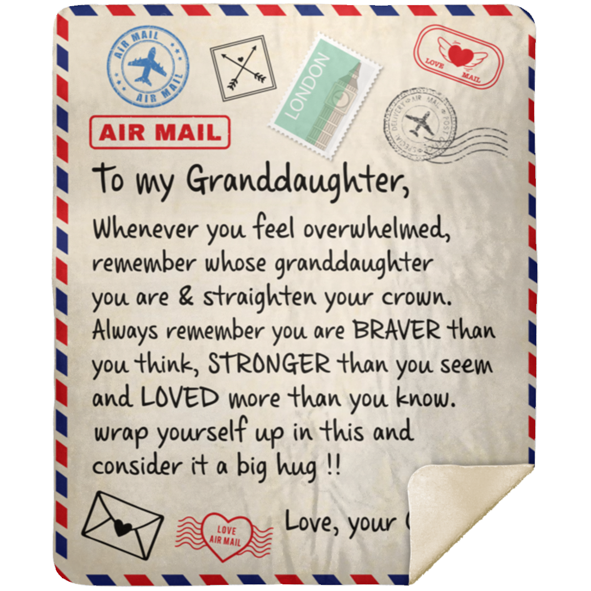 To My Granddaughter Love, Your Grandma Blanket