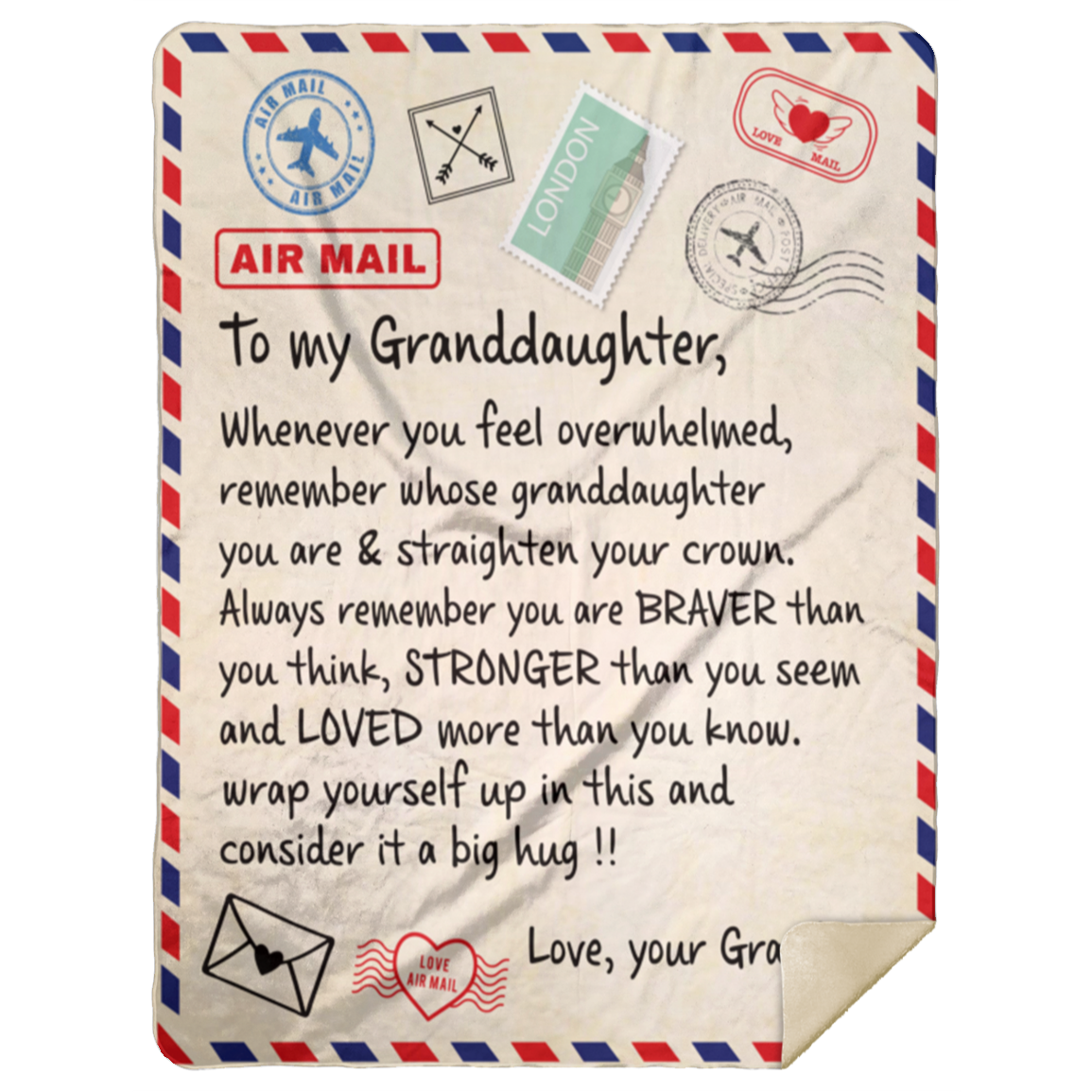 To My Granddaughter Love, Your Grandma Blanket