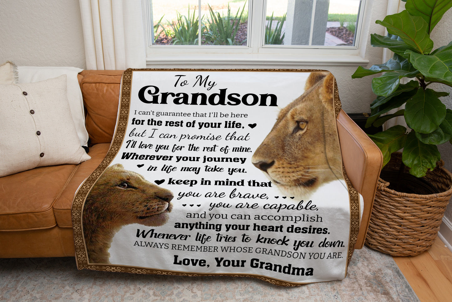 To My Grandson Love Grandma Blanket