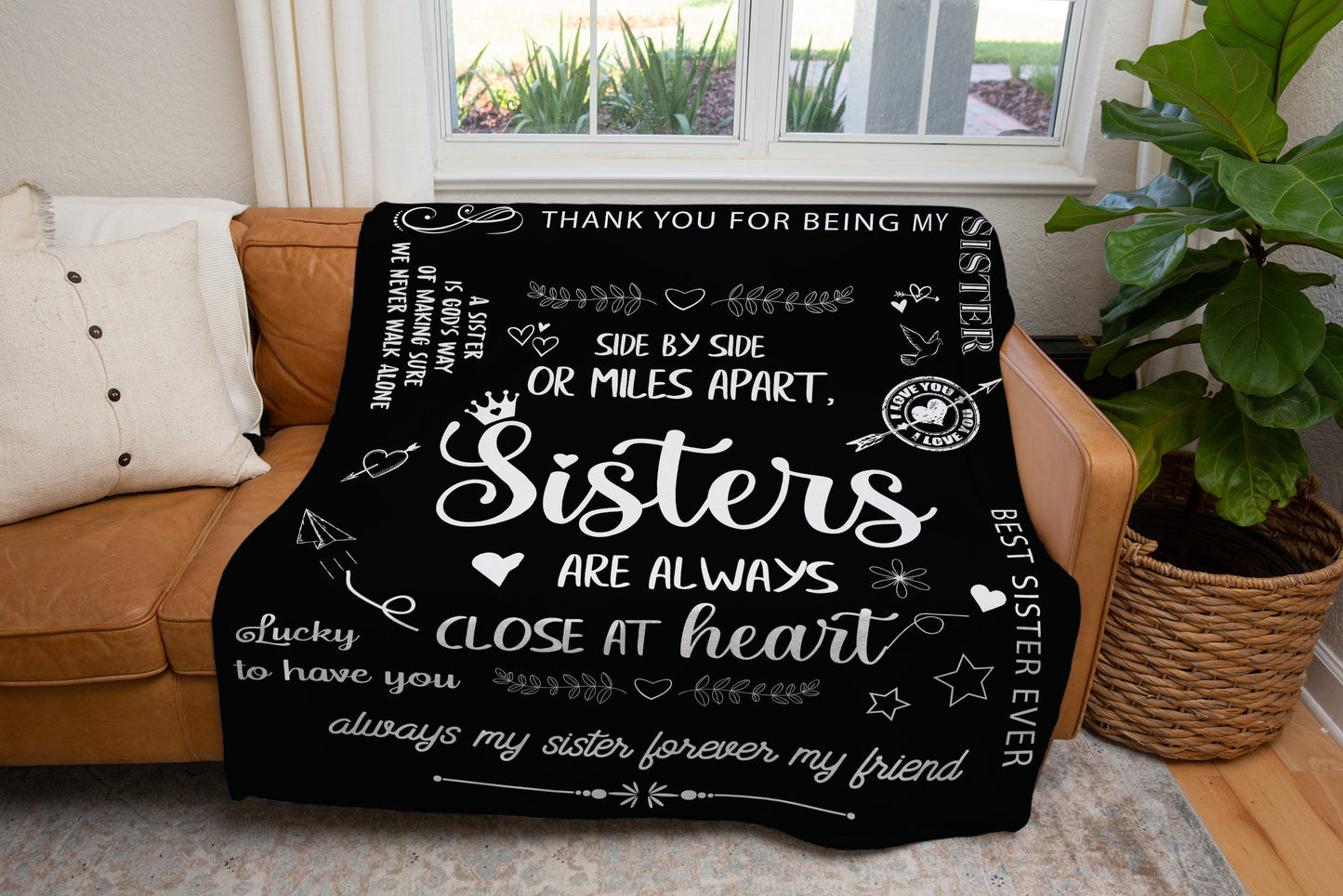 Sisters " Side By Side" Blanket