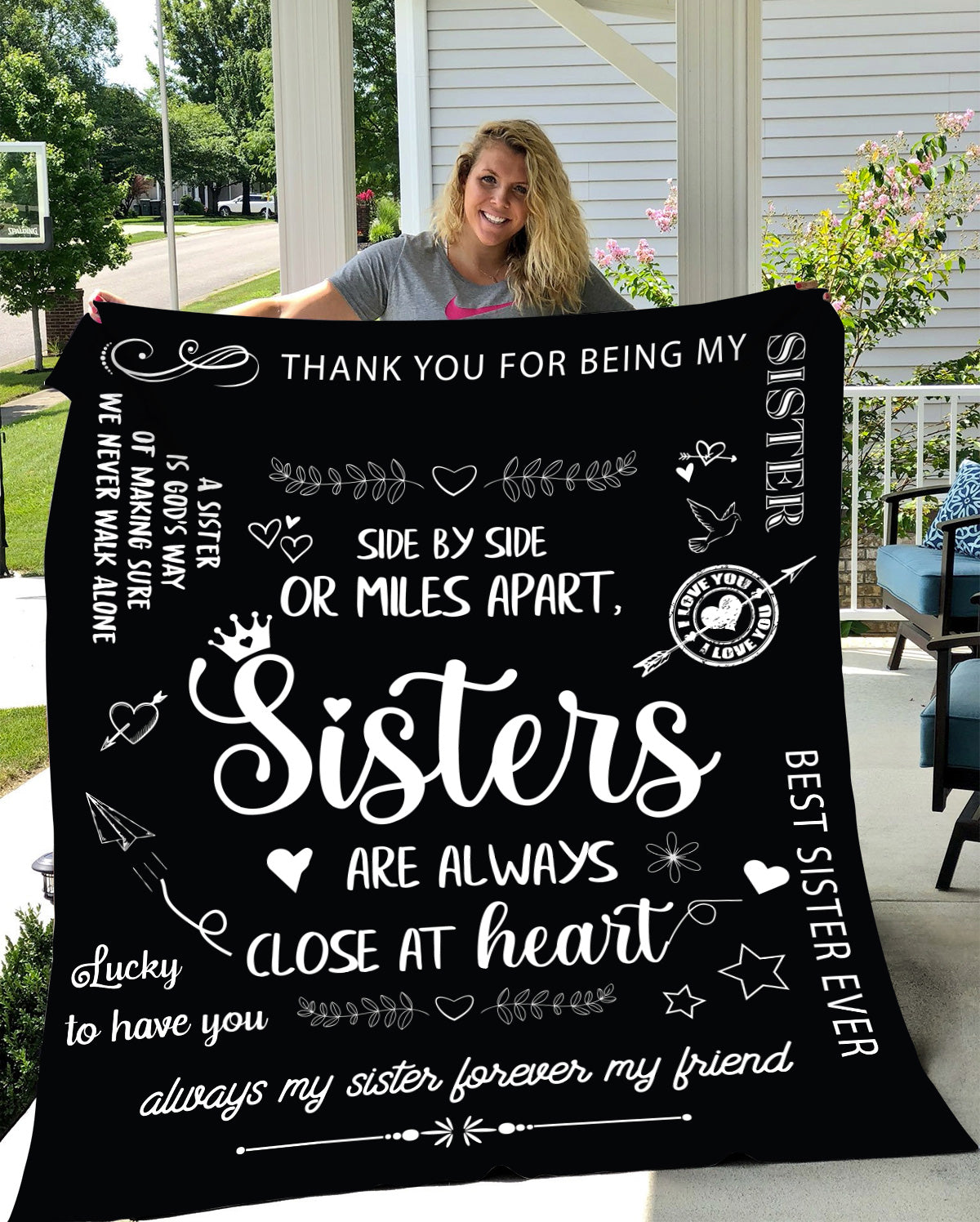 Sisters " Side By Side" Blanket