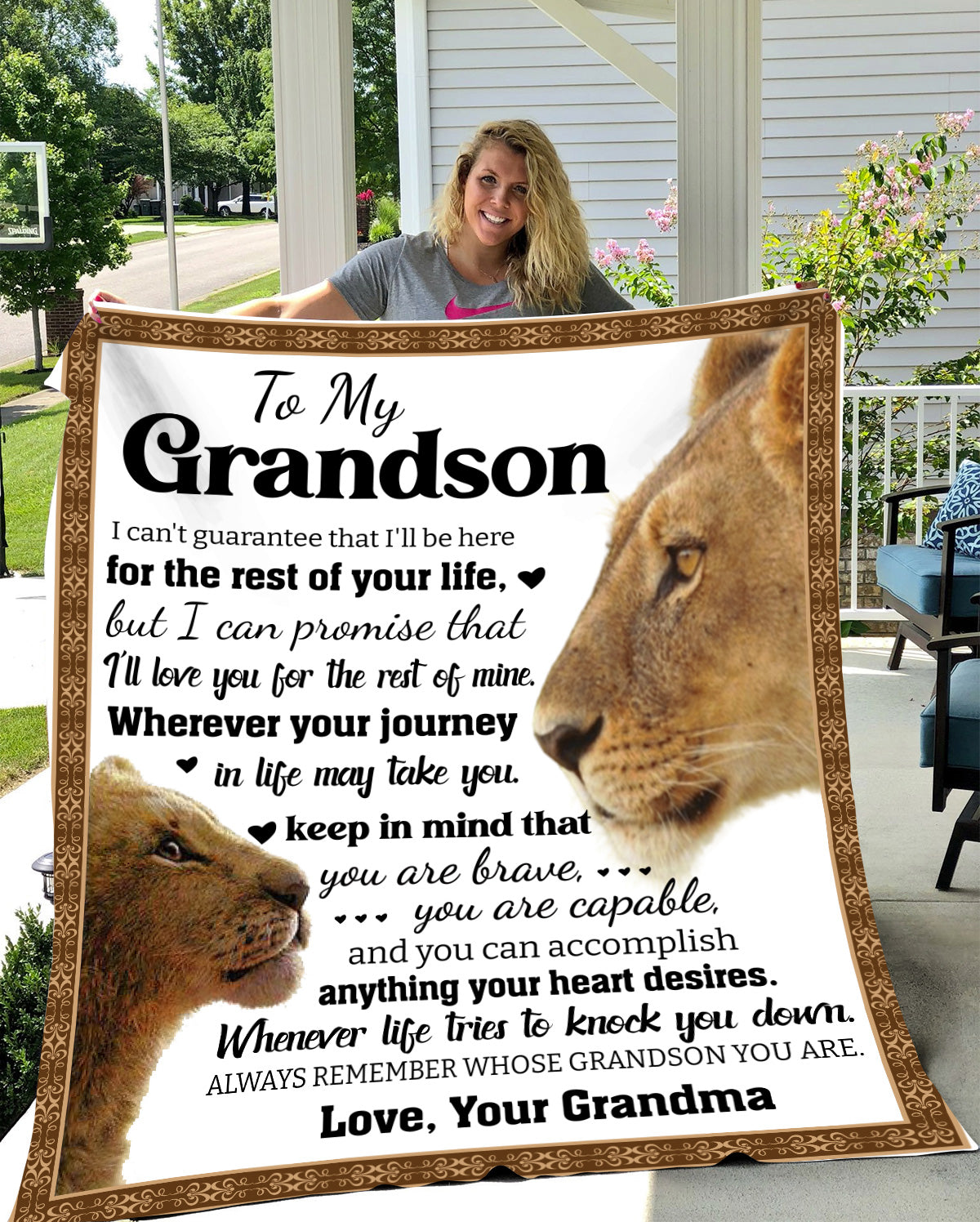 To My Grandson Love Grandma Blanket