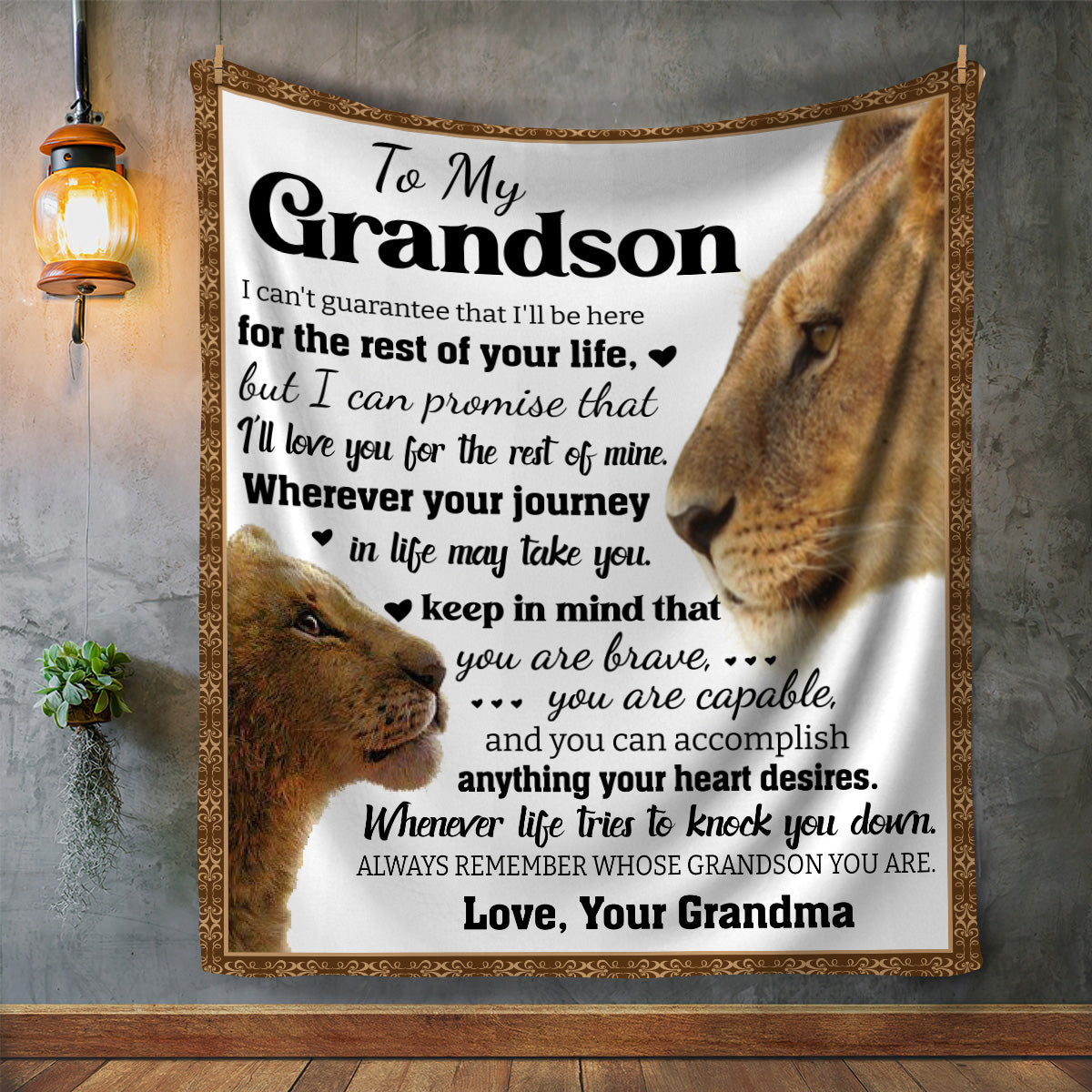 To My Grandson Love Grandma Blanket