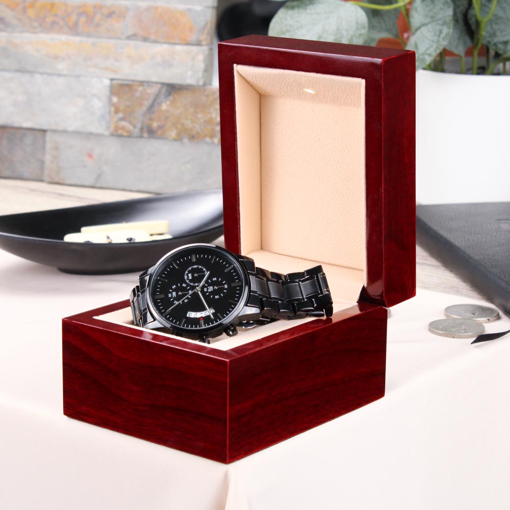 Personalized Engraved Watch for Groom on Wedding Day From Bride