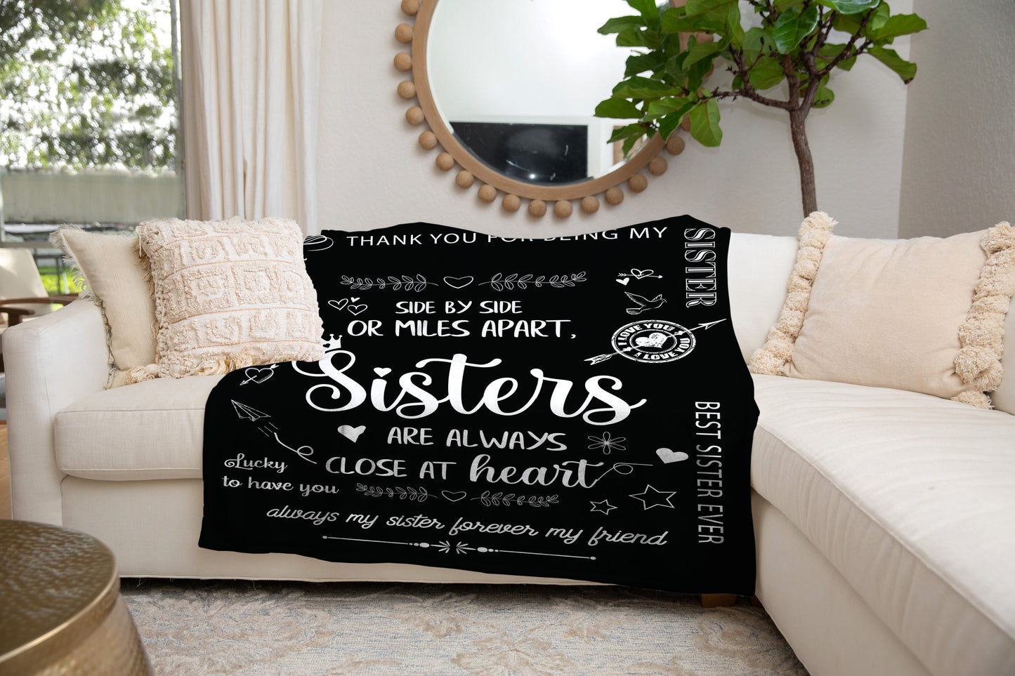 Sisters " Side By Side" Blanket